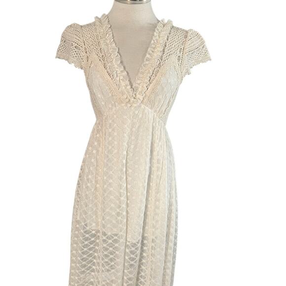 Free People Chleo Lace Crocheted Jumpsuit Sz XS - Picture 4 of 14